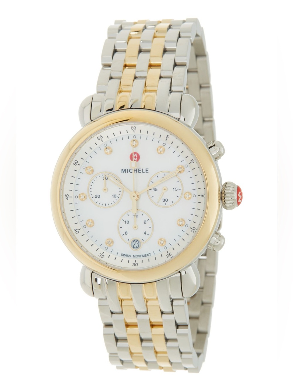 Michele CSX Diamond Embellished Bracelet Watch